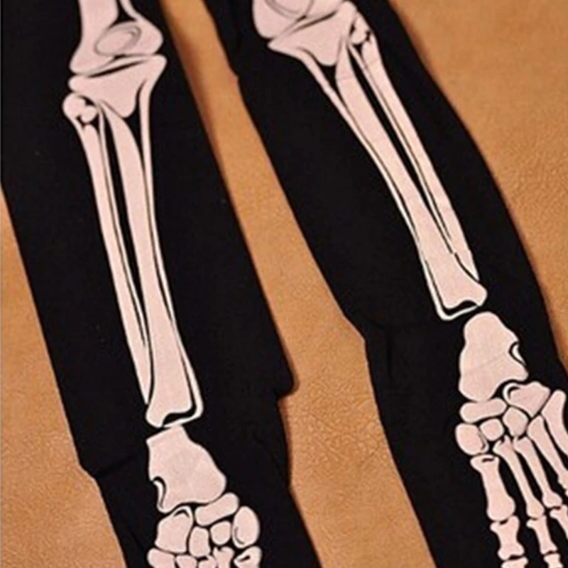 Women Socks Women Pantyhose Skin Color Tights Cosplay Props Halloween Skeleton Costume Footed Tights Women Funny Scary Stockings Skull Print Pantyhose Leggings for Cosplay Party