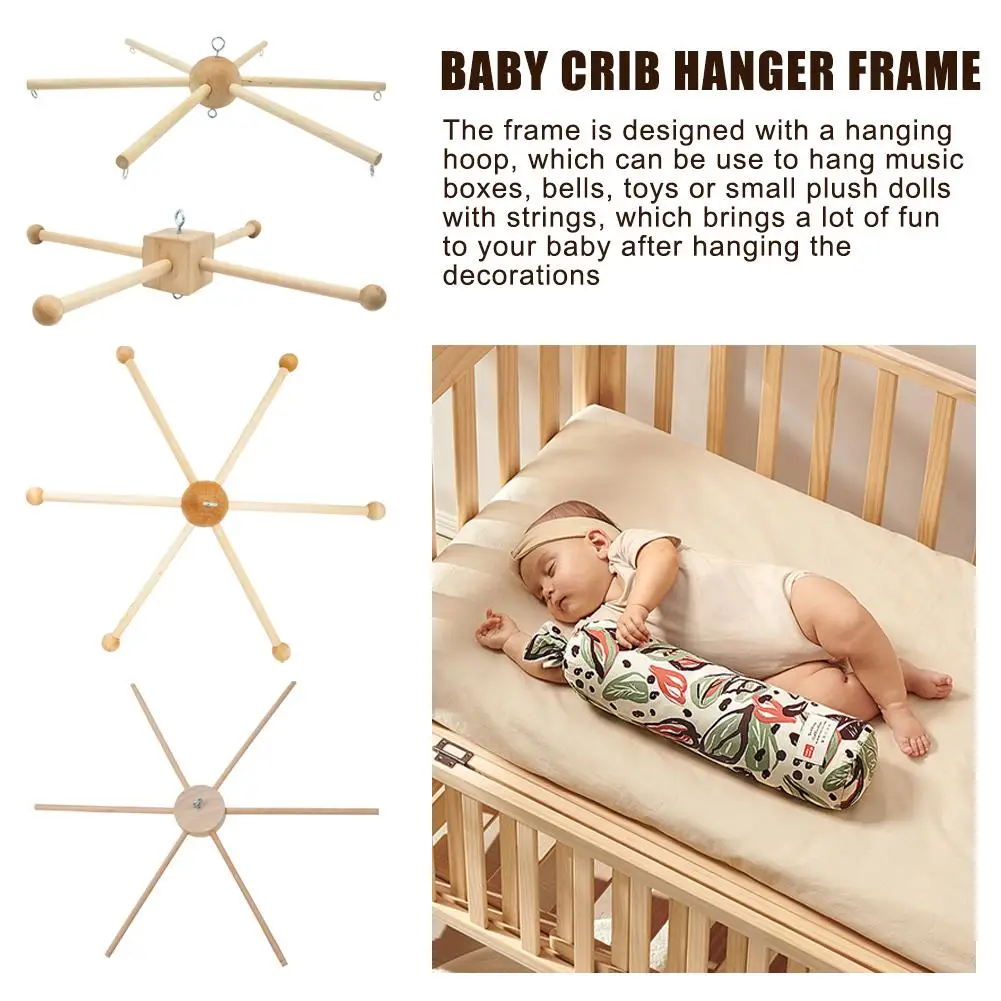 

Wooden Mobile Hanging Frame For Kids Bed Bell,small Plush Dolls Hanger With Hanging Hoop Bedroom Decorations O9S7
