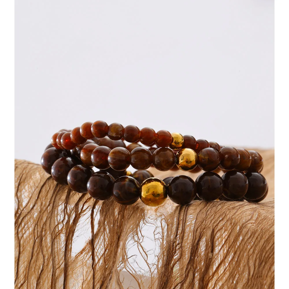 Yhpup 7 Colors Layered Resin Beads Bracelet