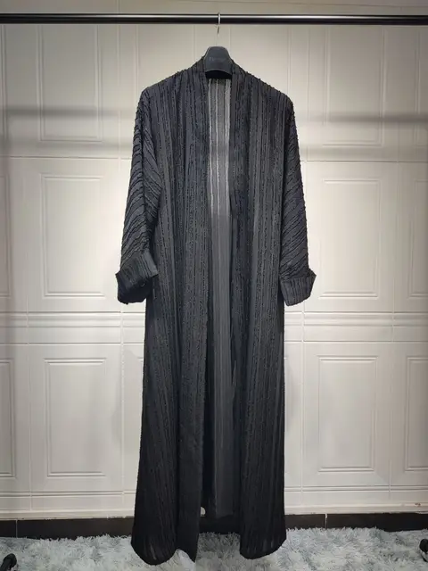 Abaya-Robe de Prière Rouge pour Femme Musulmane, Manches sulf, Kimono Ouvert, Kebaya, Dubaï, Vêtements de Luxe, 2024