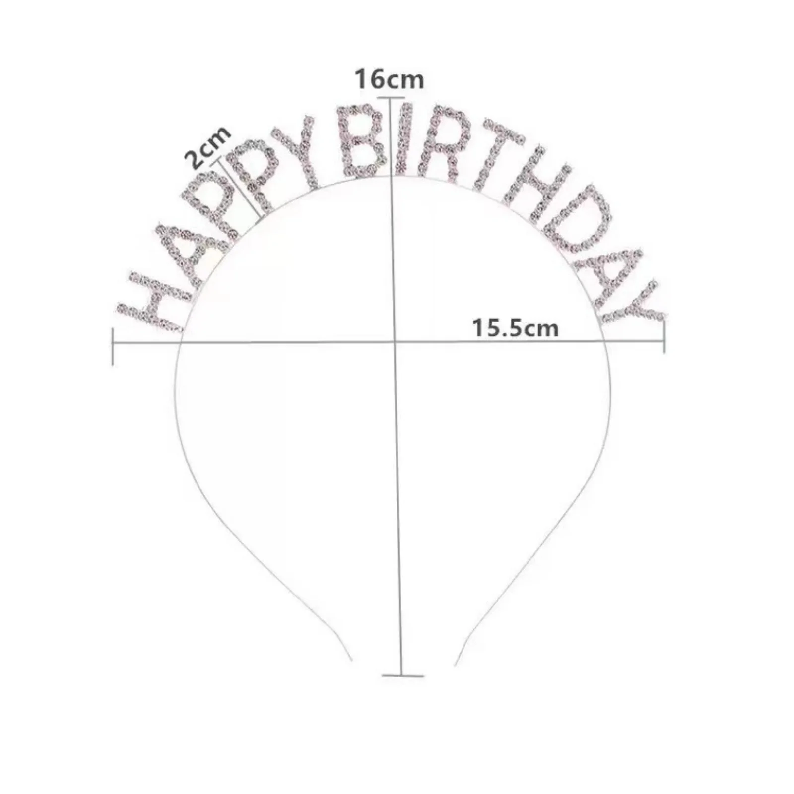 1PC　Crystal "Happy Birthday" Headband, Glittering Birthday Hair Accessory, Ideal for Adding Glam to Birthday Parties