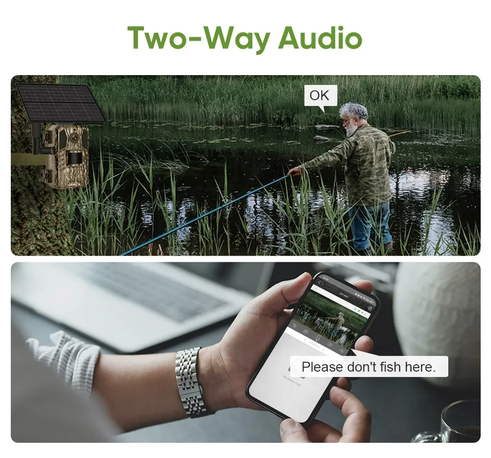 LS VISION 4G SIM Solar Wild Camera Outdoor 4MP Hunting Trail Camera Motion Activ