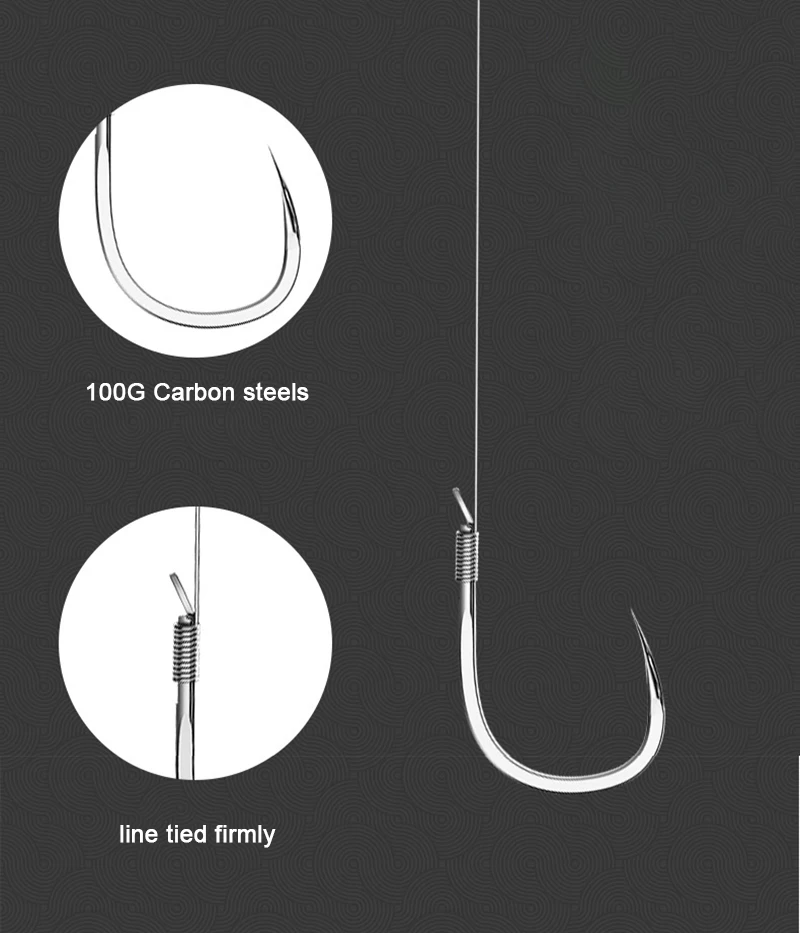 Ensemble 10 paires hameçons avec bas de ligne - Montage carp fishing prêt à pêcher 45cm