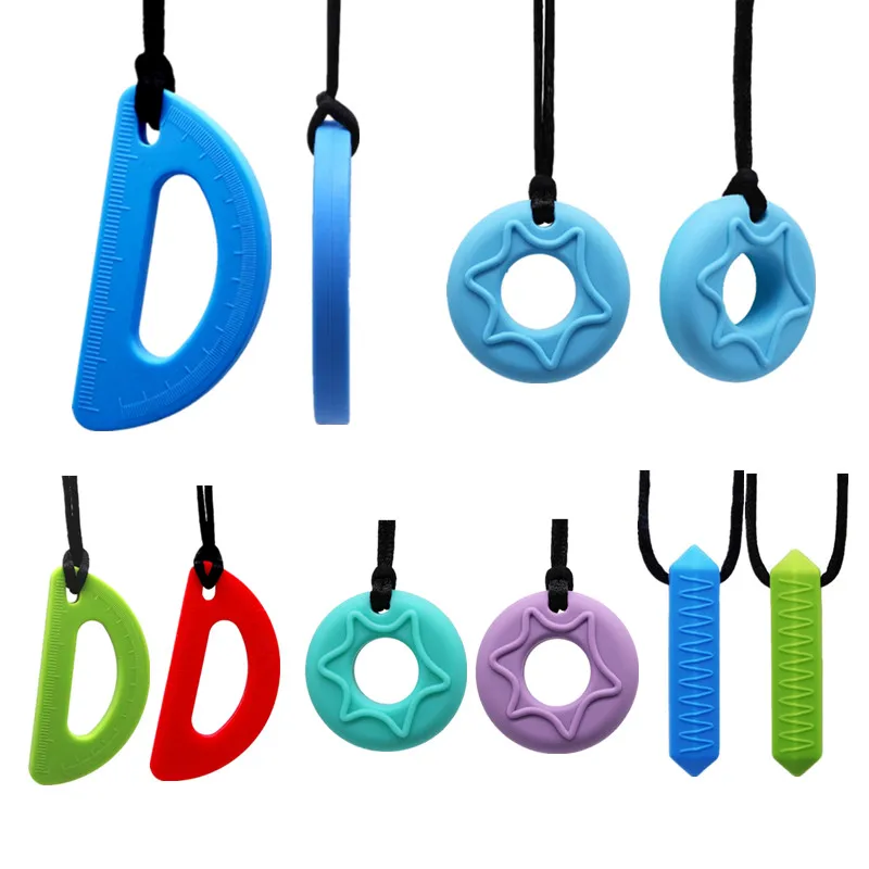 BPA Free Silicone Baby Sensory Teether Necklace For Adults Children Autism ADHD Special Needs Teething Toys Newborn Chewing teething toys,silicone teething toys,baby teething toys,silicone teether,sensory chew necklaces