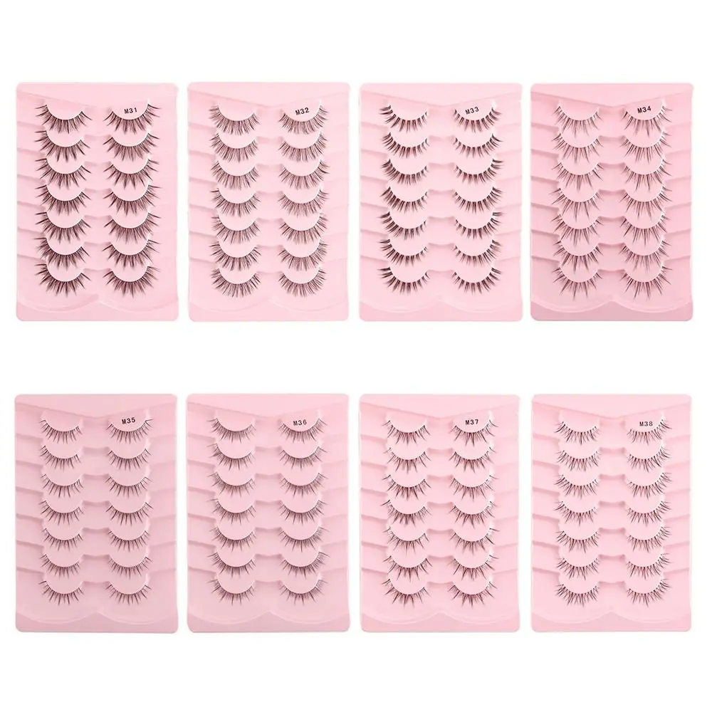 

Extensions 3D Black 7 Pairs Natural False Eyelashes Manga Lashes Faux Mink Lashes Cosplay Lashes For Asian Korean