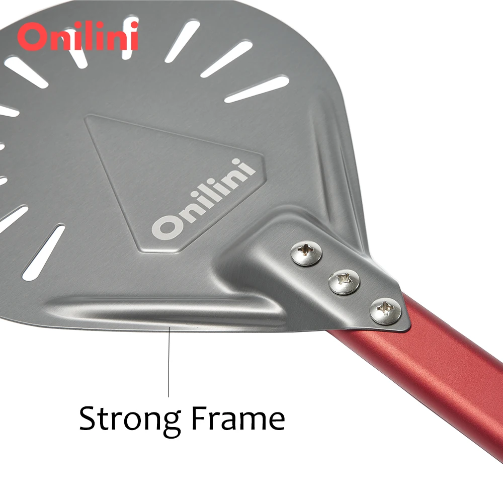 Onilini 7/8/9 inch Pizza Turning Peel Hard Anodized 50 inch Long Handle Pizzas Shovel Almuinum Alloy Pizza Shovel Commercial Use
