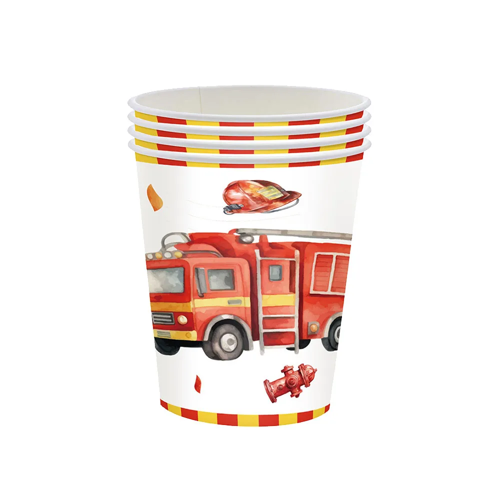 Car Theme Disposable Paper Cups - Cartoon Truck Racing Birthday Party Decorations, 10/30 Pack