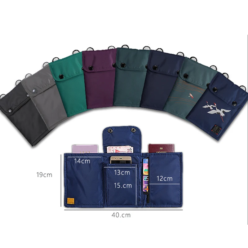 Anti-Theft Travel Passport Wallet Neck Bag Waterproof Unisex Card Phone Pouch Women Mini Document Holder for Travel 2025