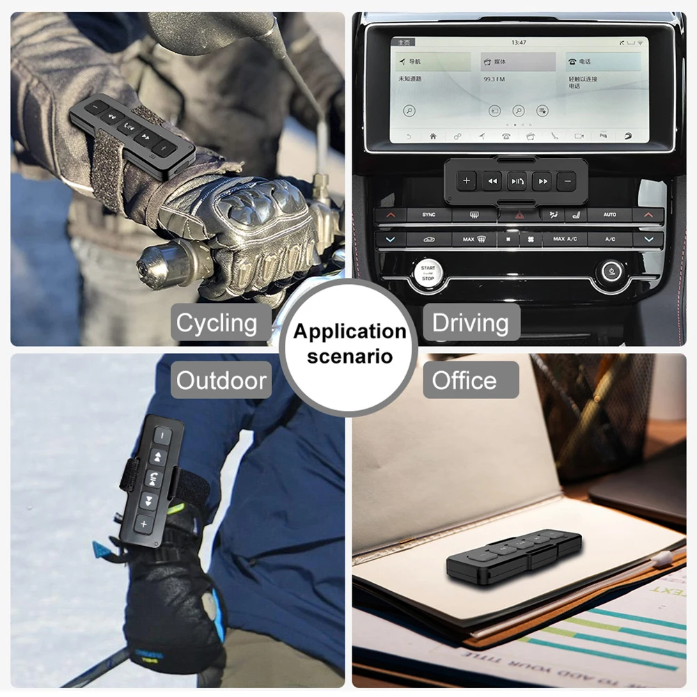 Wireless Media Button Bluetooth-Compatible 5 Keys Car DVD Music Player Waterproof Car Steering Wheel MP3 Music Player Controller