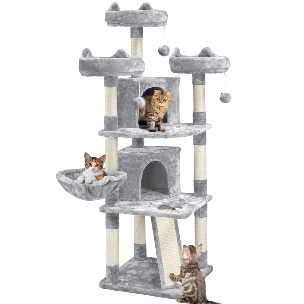 

68.5"H Large Multilevel Cat Tree Tower with Condos and Perches, cat toy cat furniture