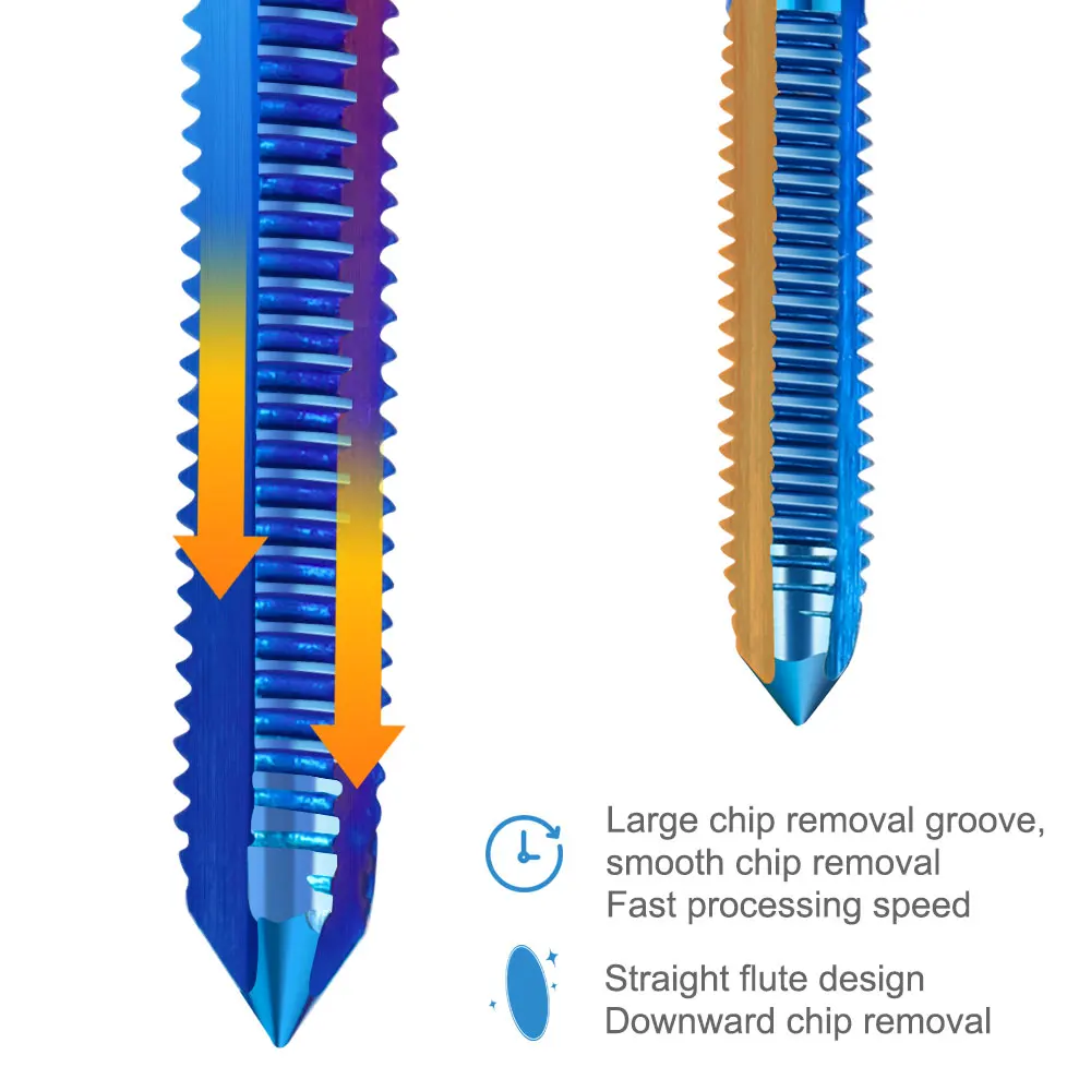 Thread Tap 10pcs M1-M3.5 HSS Metric Plug Tap Screw Drill with Adjustable Wrench Nano Blue Coated Machine screw tap