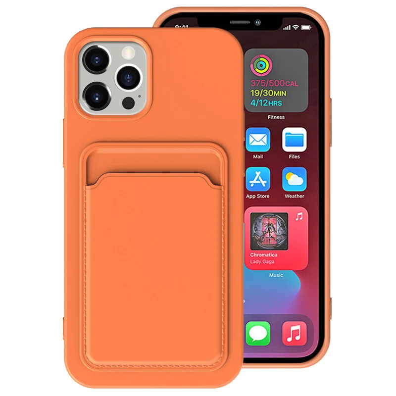Frosted Soft Protective Phone Case with Card Pocket