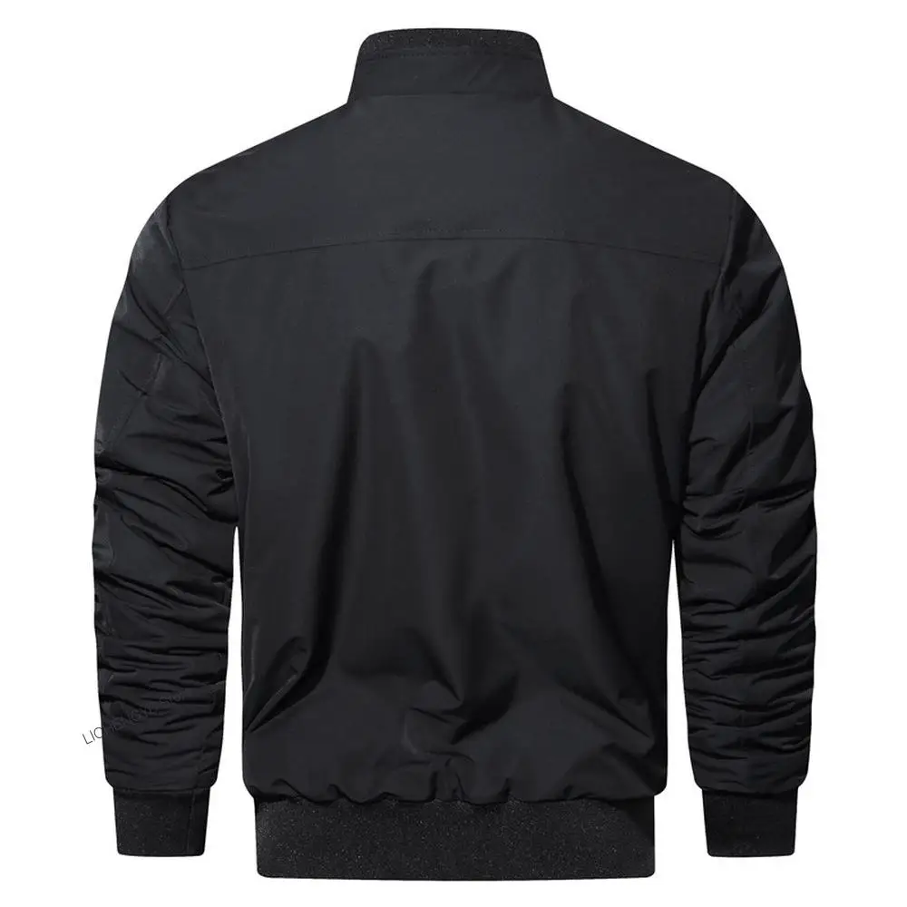 New Mens Jackets Spring Autumn Casual Coats Solid Color Mens Sportswear Stand Collar Slim Jackets Male Bomber Jackets