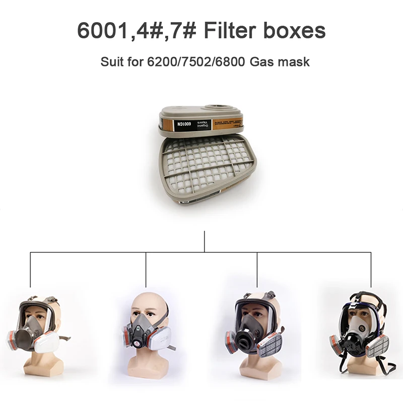 new 6001/6002/6004 gas mask Cartridge 5N11 Cotton Filter Set For 6200/7502/6800 Gas Mask Chemical Respirator Painting Spraying