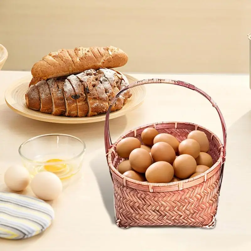 

Ручная тканая корзина многофункциональная корзина ручной работы, маленькие корзины для украшения дома, декоративные корзины для хранения фруктов для стола