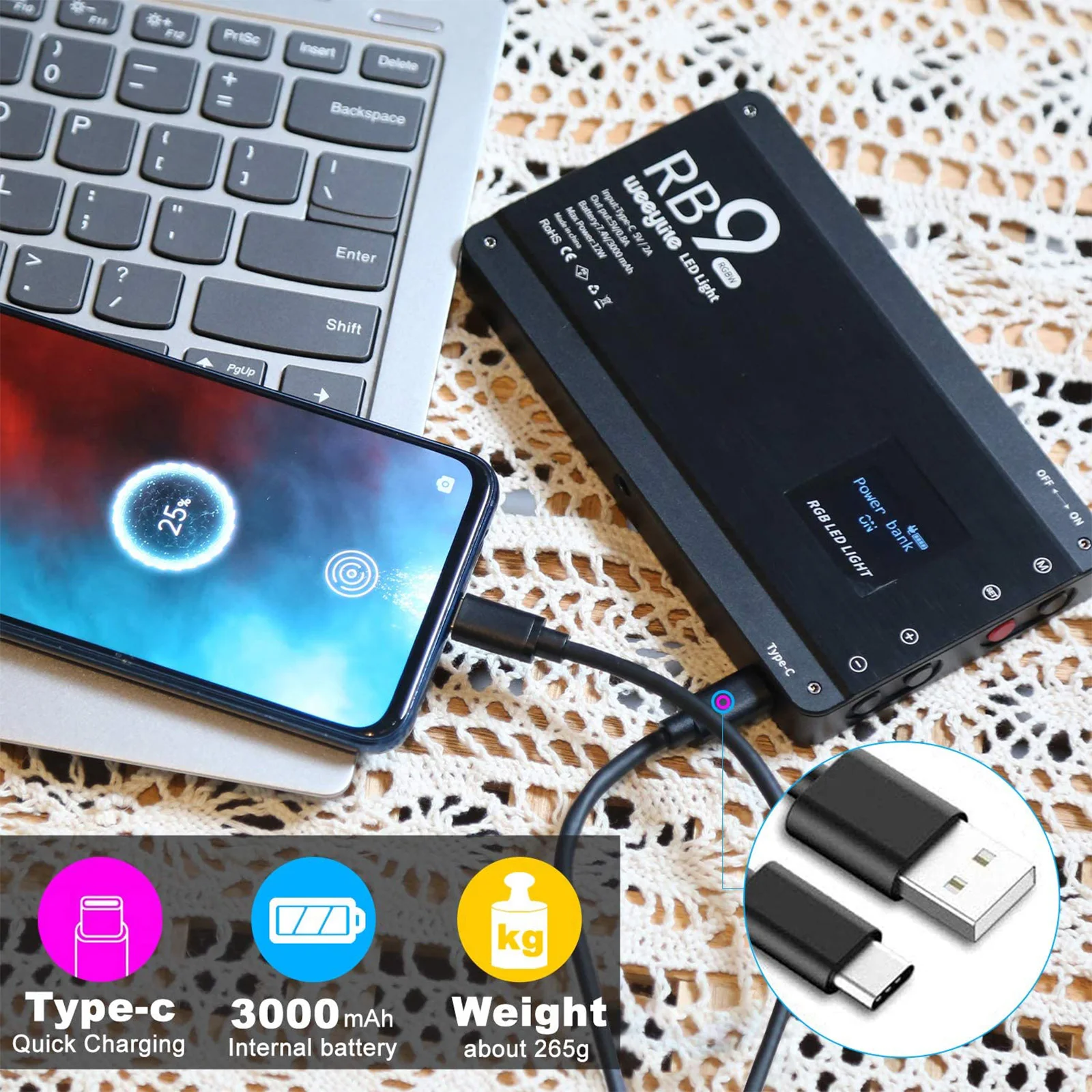 viltrox weeylite panneau led pour prise de vue lumière de avec trépied et support de téléphone