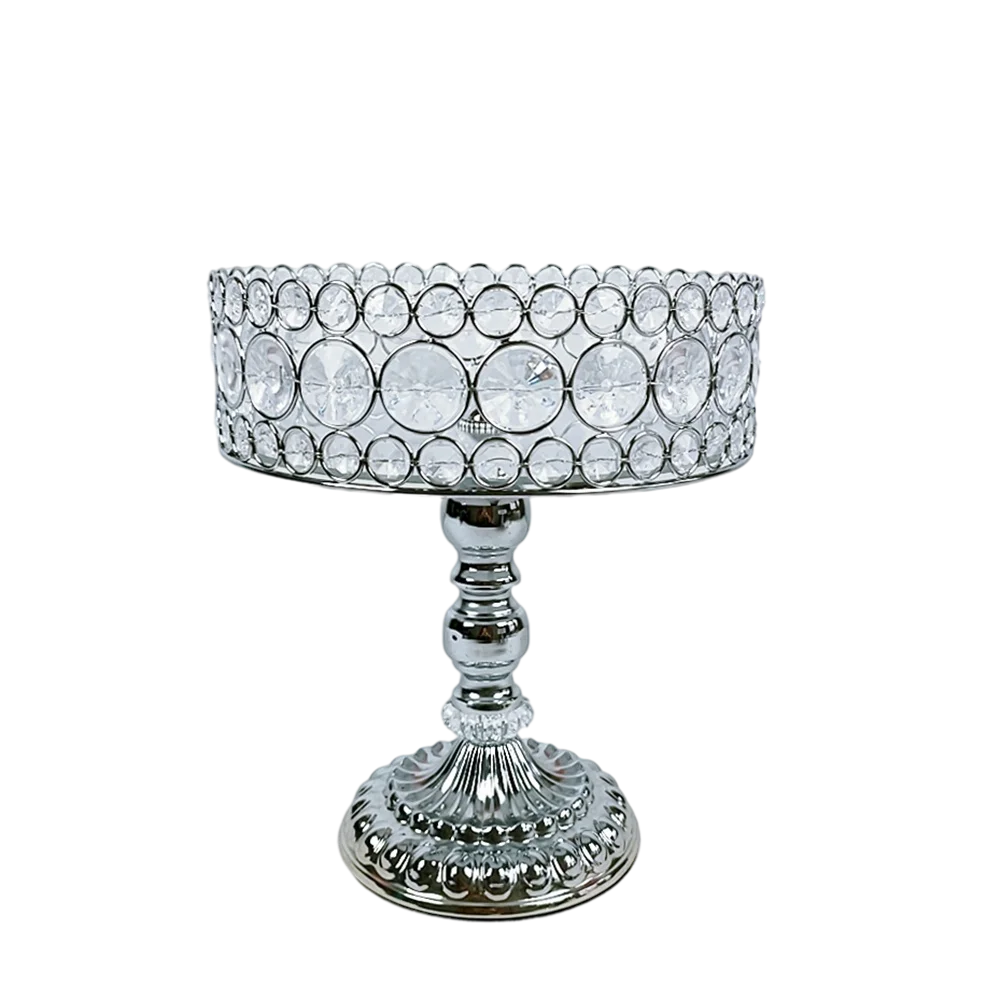 1 3Pcs/lot crystal silver cake stand tall cup wedding cake decoration