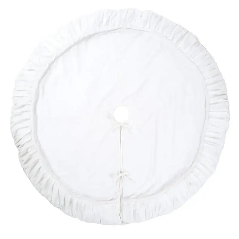 

60" Plush White Velvet Christmas Tree Skirt