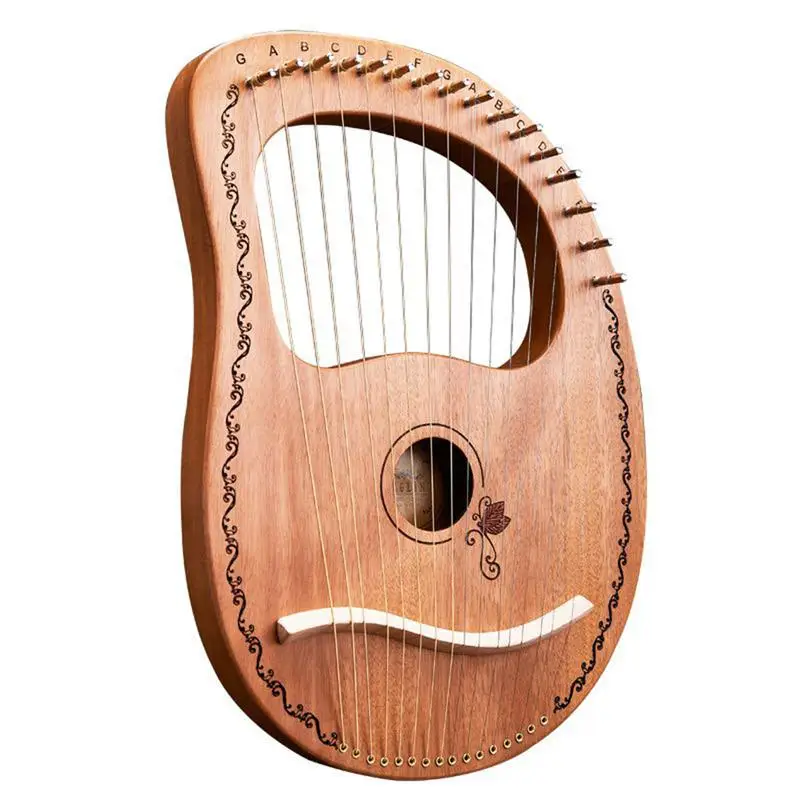 

Lyre Harp 16 Strings Mahogany Body Lyra Harp 16 Metal Strings With Bag Sturdy Orchestral String Instrument Mahogany Acoustic