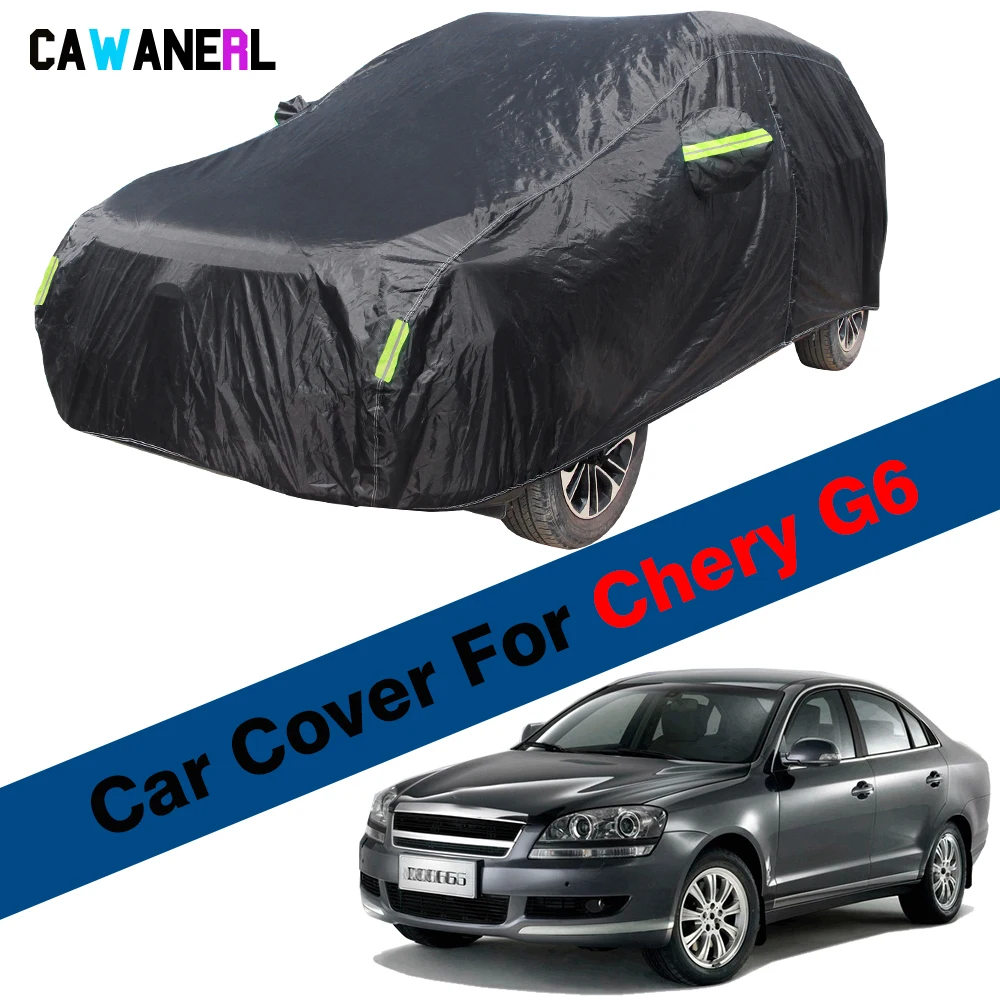 

Full Black Car Cover Waterproof Anti-UV Sun Shade Snow Rain Protection Cover Dustproof All Weather Suitable For Chery Riich G6