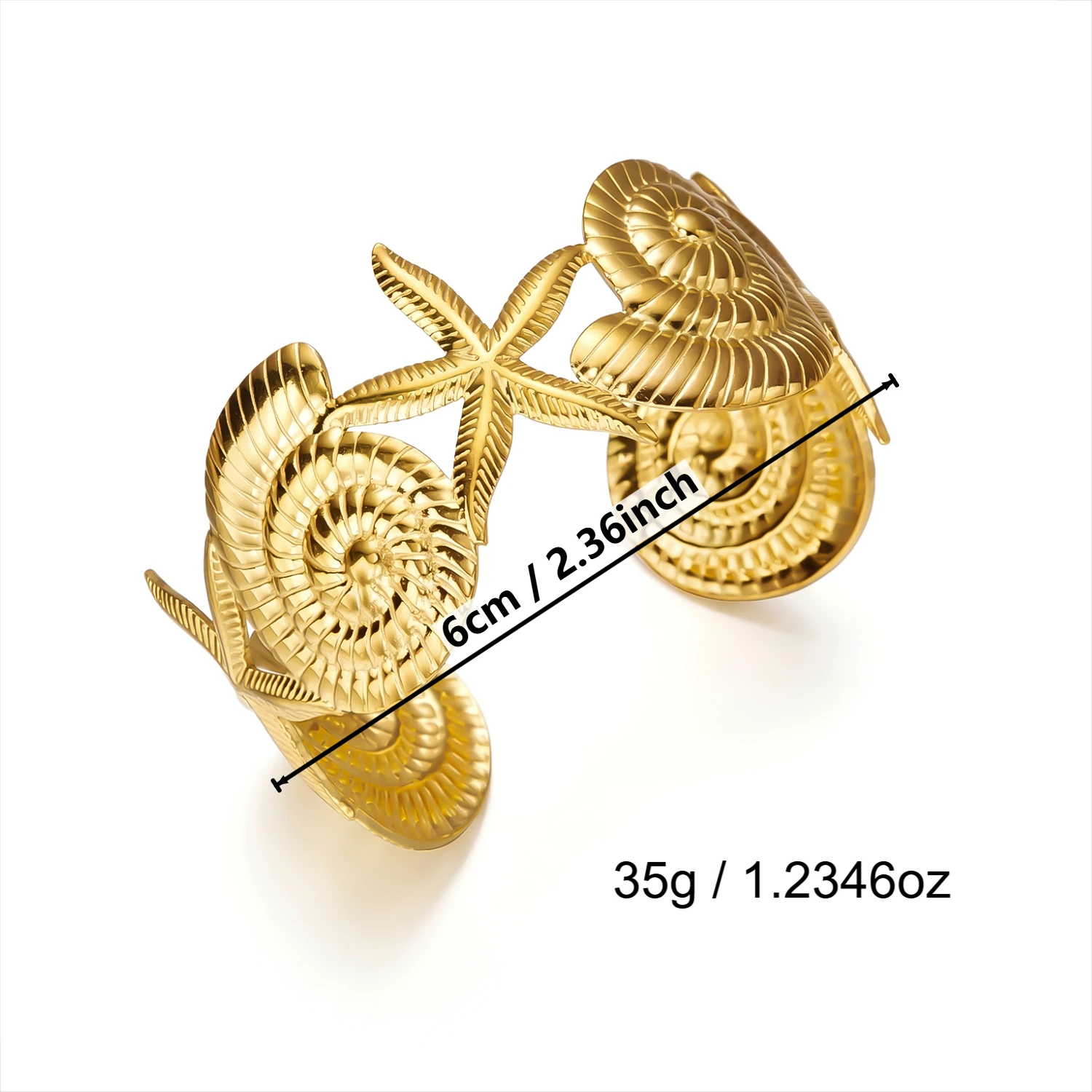 Kreatives Seestern-Muschel-Armband für Damen aus Edelstahl mit Schildkröten- und Ozean-Geometrie-Design, Sommer-Strandschmuck – Detail 7