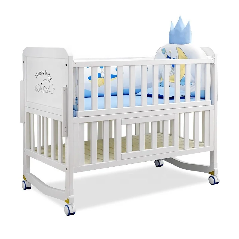 

toddler bed Pine adjustable diaper table with mosquito net with guardrail bedding children's beds baby bed