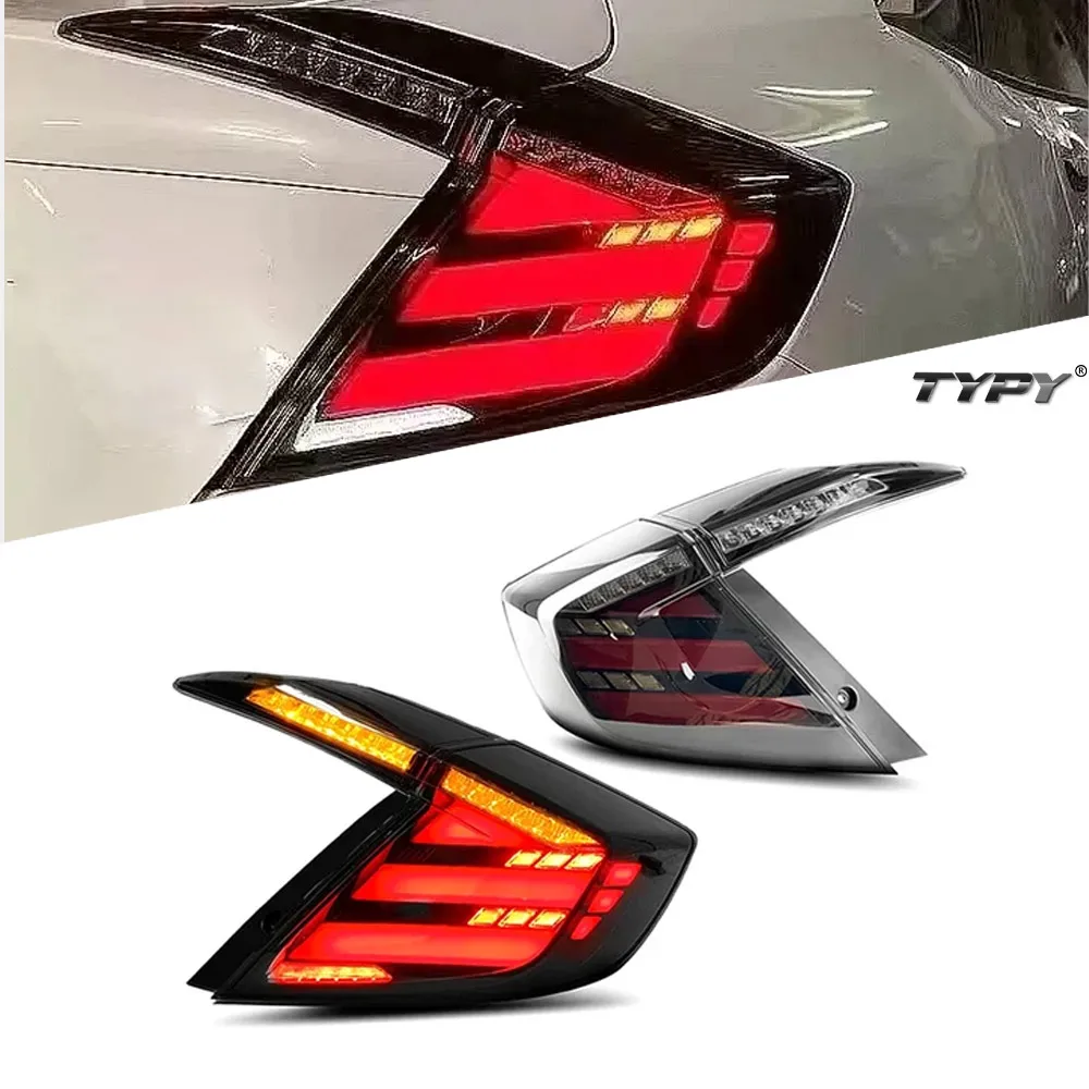 

TYPY Car TailLamp Assembly Fit For Honda Civic 10th LED Taillight 2016-2021 Upgrade to NEW Civic Dynamic Lamp Car LED TailLamp
