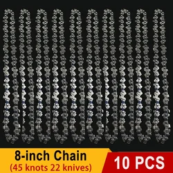 8-Inch Electric Chainsaw Guide Replacement with 22-Knife 1/4 Steel Chain (10pcs 8-inch Chain)