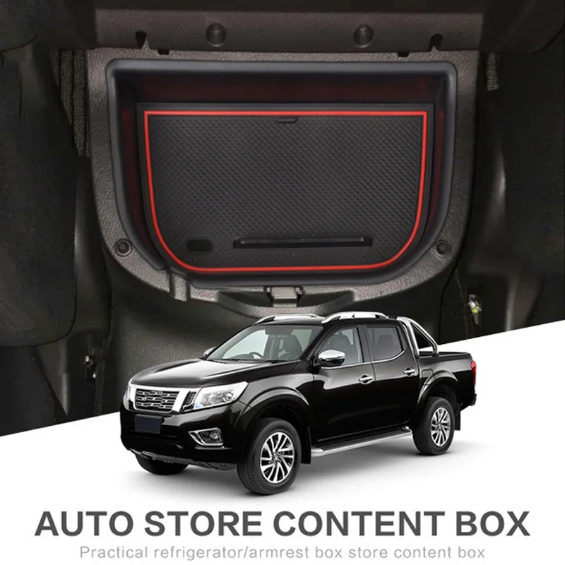 

Central Armrest Storage Box For Nissan Navara NP300 2015 ~ 2018 Center Console Storage Organizer Container Tray Car Accessories