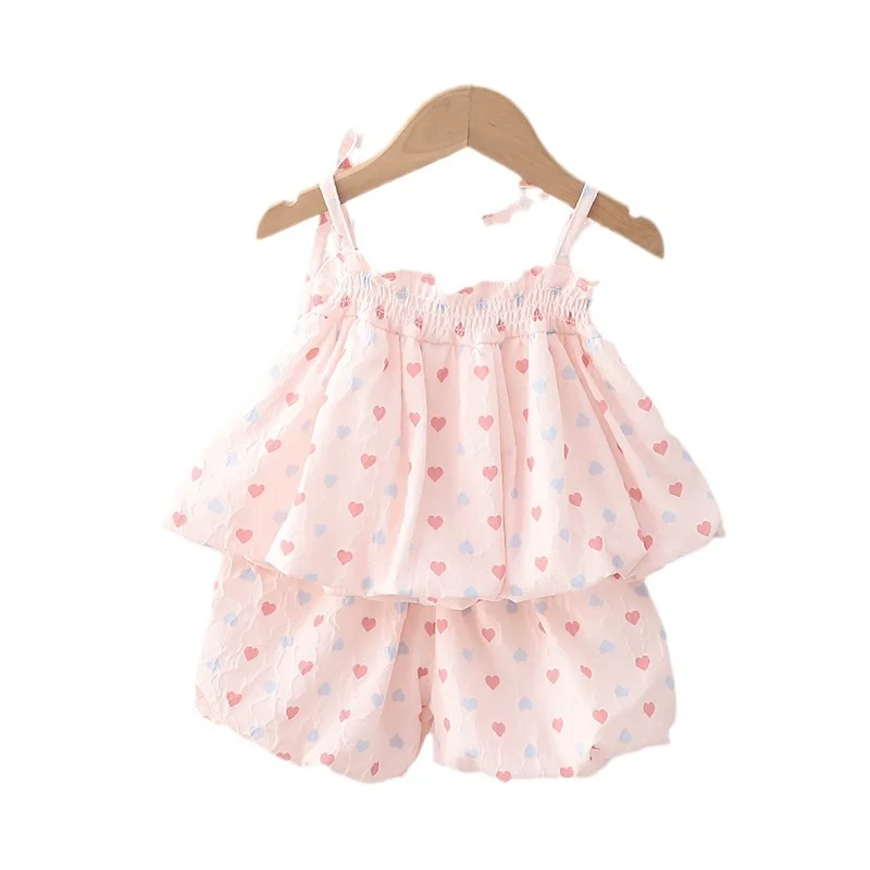 

New Summer Baby Girls Clothes Suit Children Fashion Vest Shorts 2Pcs/Sets Toddler Casual Costume Infant Outfits Kids Tracksuits