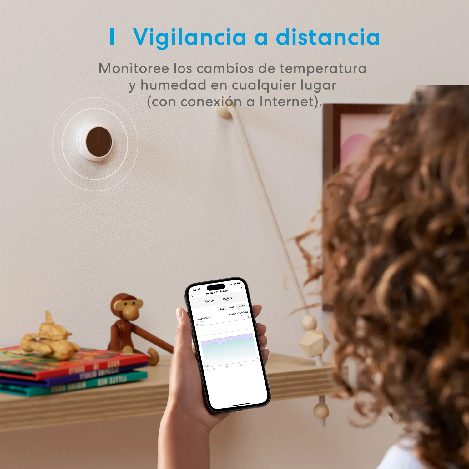 Meross-Sensor inteligente de humedad y temperatura para interiores, higrómetro con WiFi, Monitor remoto, compatible con Alexa y Google SmartThings