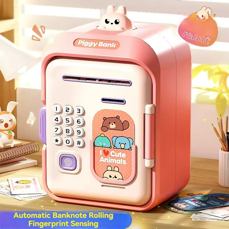 Electronic Piggy Bank Children's Cash Box Password Safe Smart Fingerprint Automatic Banking Children's Gift Money Box