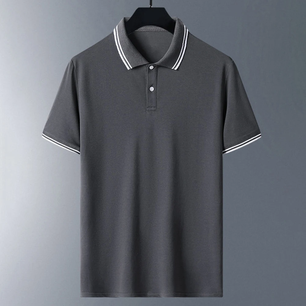 

Футболка, топы, темно-серая для отпуска, праздничная рубашка в Корейском стиле из полиэстера, рубашка с коротким рукавом, легкая эластичная однотонная