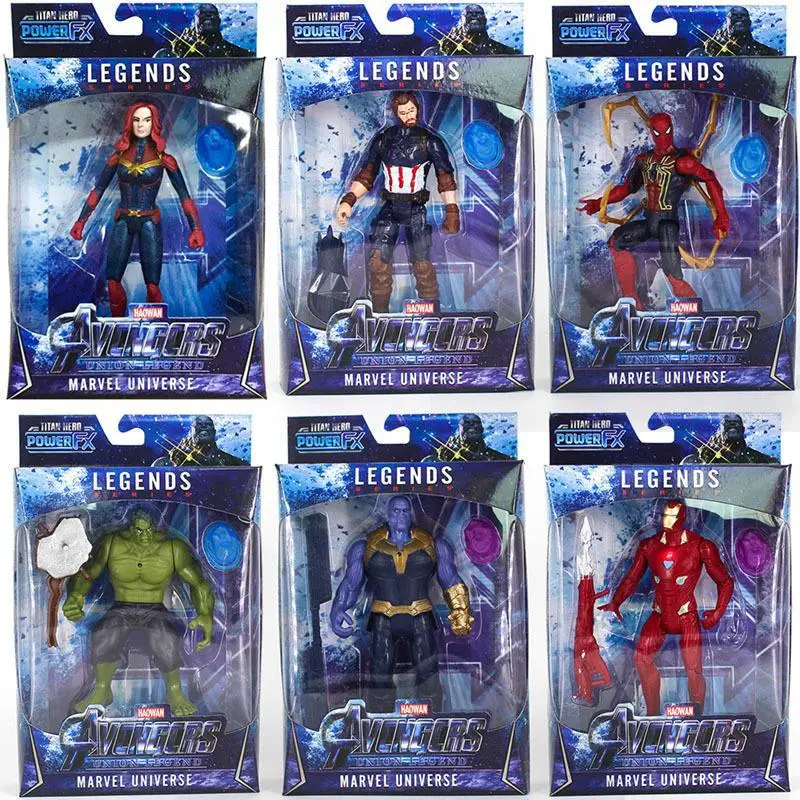 

6.5inches Avengers Alliance 4 Marvel Handmade Ornaments Avengers Marvel Captain Destroyer Soundlight Movable Toy Children's Gift