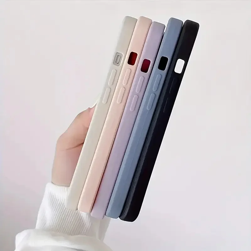 5-Piece Solid Color Smartphone Case Set - Anti-Collision Protection