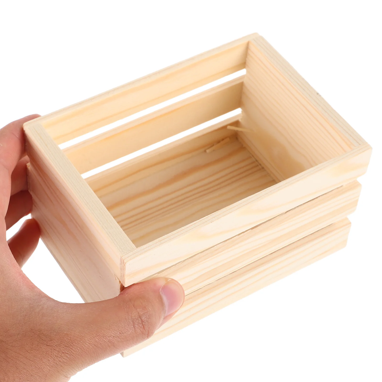 Miniature Wooden Basket Model Small Wood Crate Mini Dollhouse Accessories Home Storage Baskets Mini Wicker Basket Mini Picnic 2