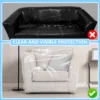 Clear Couch Cover PE Waterproof Sofa Cover Cat Scratch Protector 1/2/3/4 Seat Dustproof Detachable Couch Furniture Protector 5