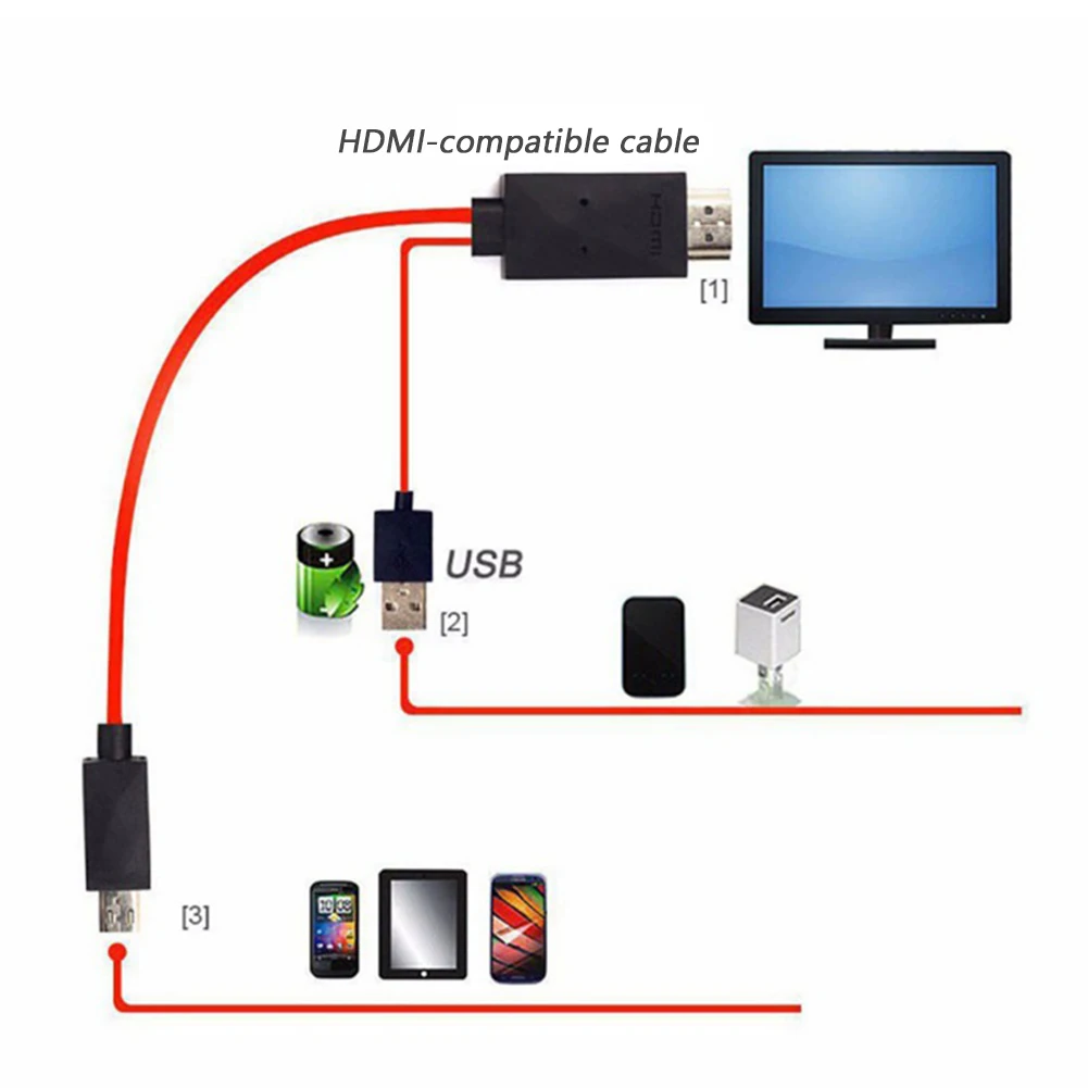 2m MHL Micro-USB To HDMI-compatible Adapter Converter Cable 1080P HDTV For Android Devices Samsung Galaxy S3 S4 S5 Note 3 2 - Image 3