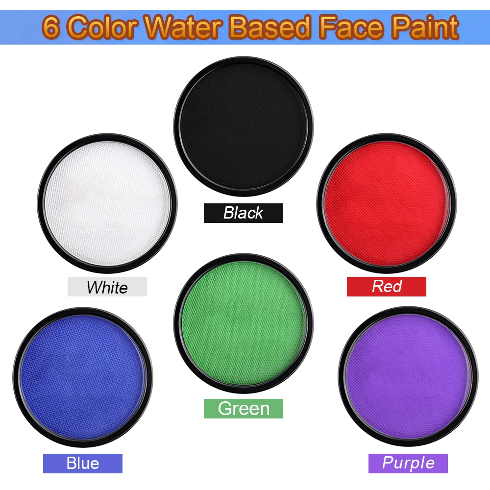 30g Monochrome Water Soluble Face Body Paint Vibrant DIY Makeup for Christmas Parties Long-Lasting Professional Quality Cosmetic 3