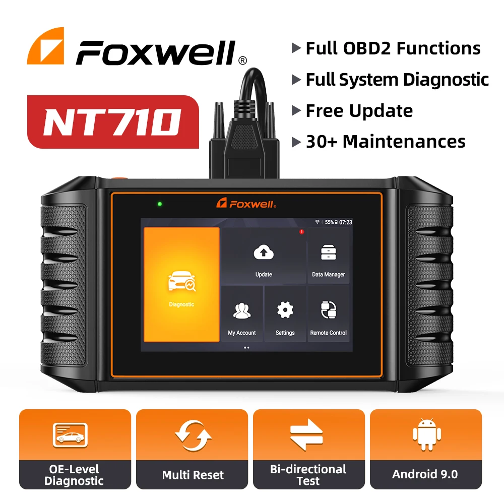 

FOXWELL NT710 OBD 2 Car Diagnostic Tool ABS EPB A/F Oil Reset OBD2 Scanner Automotive Scanner Lifetime Free Update for 1 Brand
