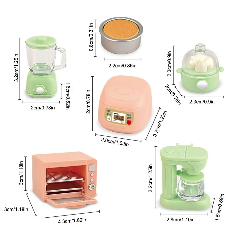 1/12 Scale Dollhouse Kitchen Appliances Dolls Accessories Coffee Machine Mini Food Toy Photo Props Plastic