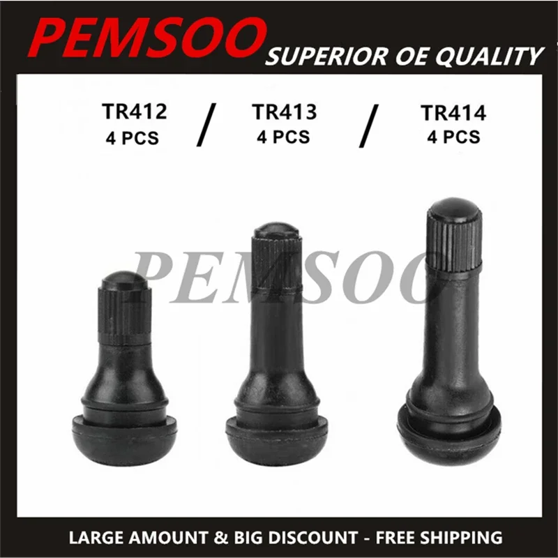 

4 шт. TR413 TR412 TR414 бескамерные защелкивающиеся латунные стержни клапана шины короткие черные резиновые клапаны для шин Новинка