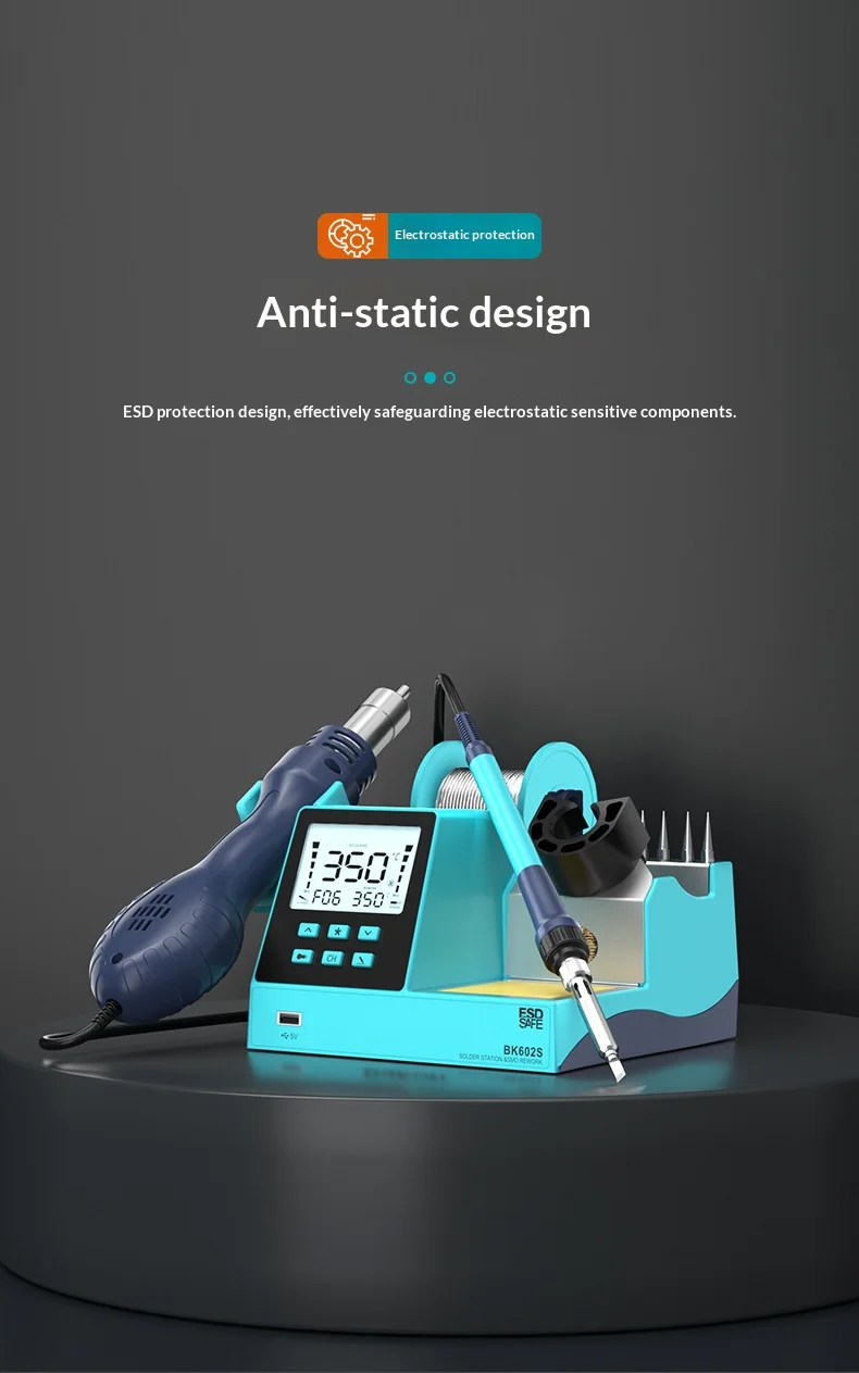 JH Digital Hot Air Rework & Soldering Station 2-in-1 with 640W Max Power 100-500