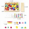 Montessori Wooden Toys Color Shape Matching Puzzle Game Colorful Beaded Color Cognition Educational Toys Gift For Children Kids 6