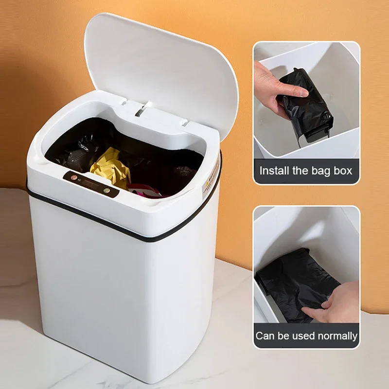 

For Smart Garbage Can Automatic Trash Capacity Kitchen Dustbin Bin Bathroom Waterproof Induction Large Wastebasket