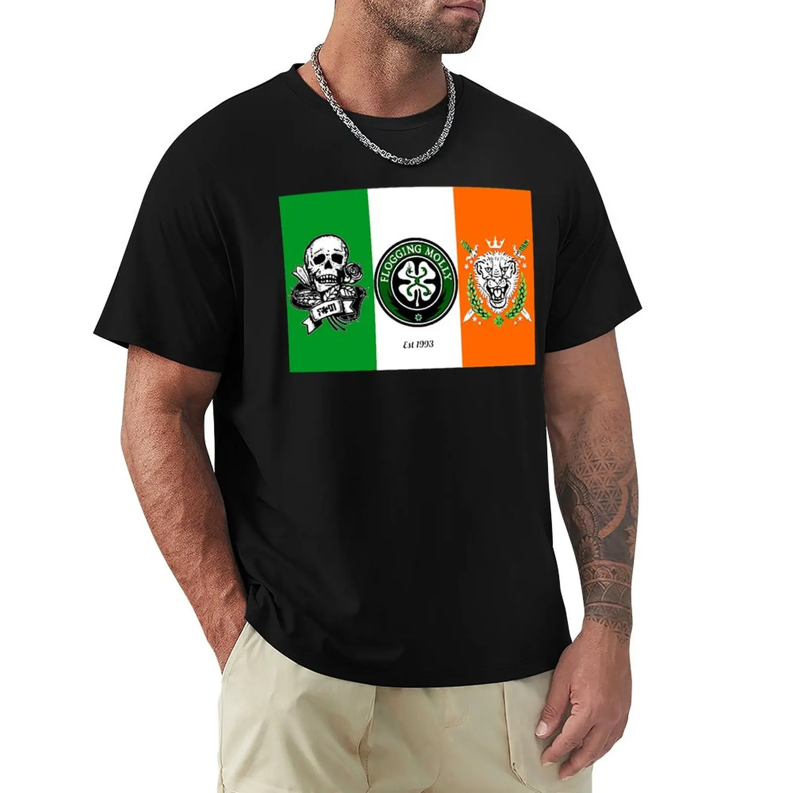 Regalo Divertente Flogging Molly Irish Flag Cute Gifts T-Shirt Anime Customizeds Designer T Shirt Men