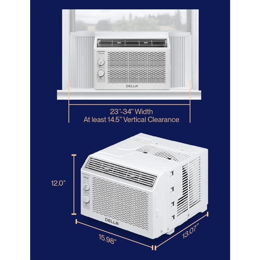 5000 BTU Window Air Conditioner Cools Up To 150 Sq. Ft, Energy Saving AC Unit, Easy Install Kit, Efficient Cooling for Room 5