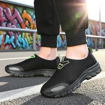 أحذية رجالية سهلة الارتداء قابلة للتنفس، أحذية مسطحة مريحة سهلة الارتداء، أحذية رياضية عصرية خفيفة الوزن ومضادة للانزلاق للمشي لمسافات طويلة للرجال 3