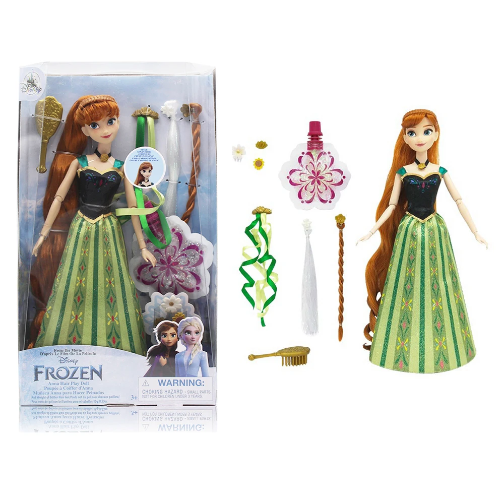 Original Disney Store Frozen2 Anna Elsa Tangled Rapunzel Princess Joint Vinyl Doll Figure Play House toys For children Xmas gift