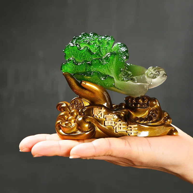 Creative color changing tea pet ornaments, exquisite items that can nourish and attract wealth, cabbage, gourd, decorations